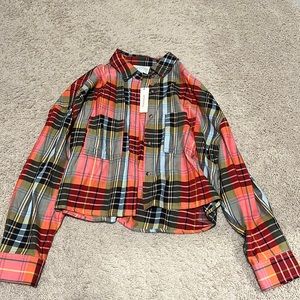 Francesca’s plaid crop top NWT